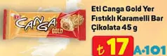 ETİ CANGA GOLD YER FISTIKLI KARAMELLİ BAR ÇİKOLATA 45 G